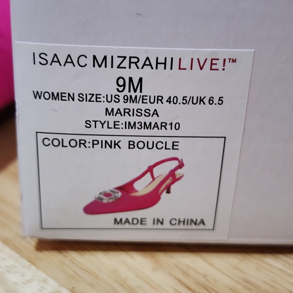 NIB Hot Pink Kitten Sling Back heel with sparkly buckle on top Size 9M EU 40.5 - Picture 4 of 13